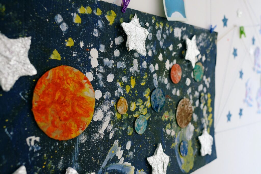 stars and planets painting